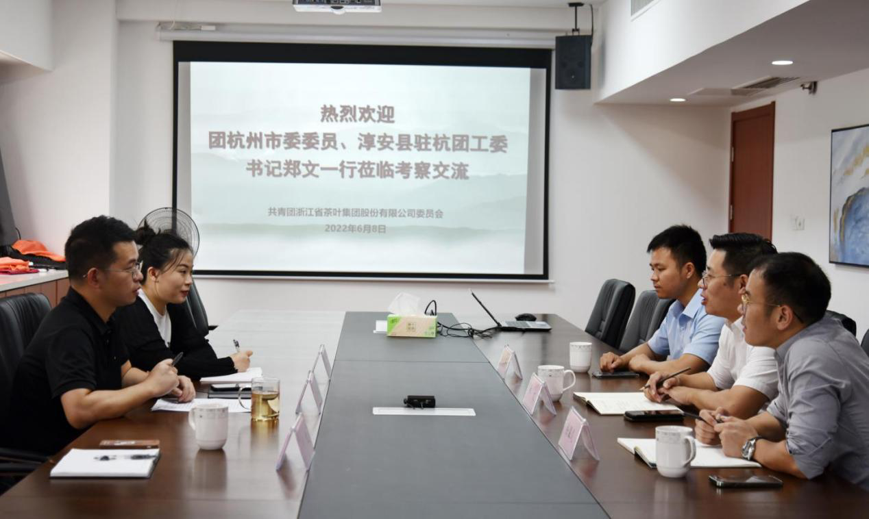 团杭州市委委员、淳安县驻杭团工委书记郑文一行莅临米兰在线官网-米兰(中国)团委交流